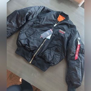 NWT Alpha Industries Jacket New MA-1 Flight Bomber Rogue Company VIP Black M